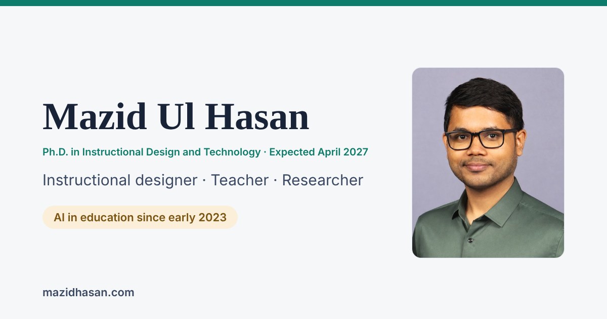 Elearning Design Guide Mazid Ul Hasan — Instructional Designer, Teacher, Researcher